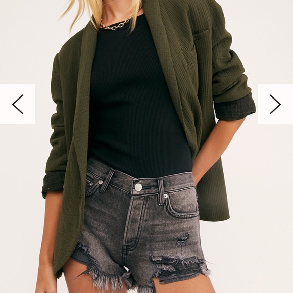 Free People Pants - FREE PEOPLE BLACK CUTOFF DENIM SHORTS NEW button